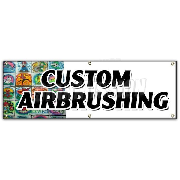CUSTOM AIRBRUSHING BANNER SIGN artistic car auto murals air brushing
